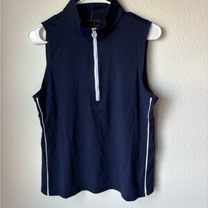 Kinona Navy Zip-Up Sleeveless Top